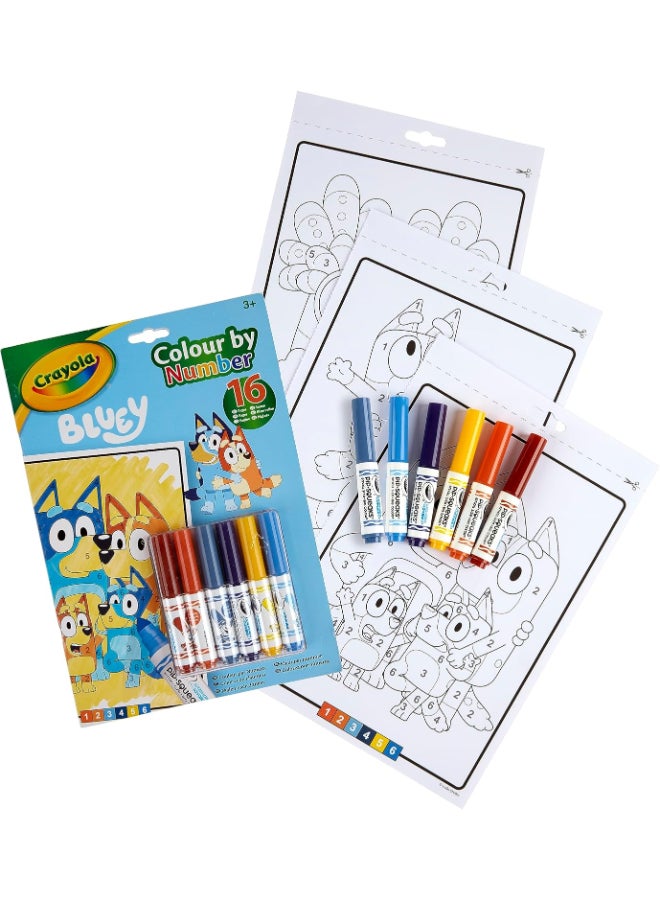 Crayola Bluey Colour By Number Activity Pad Set (16 Pages, Paperback) - Image 2